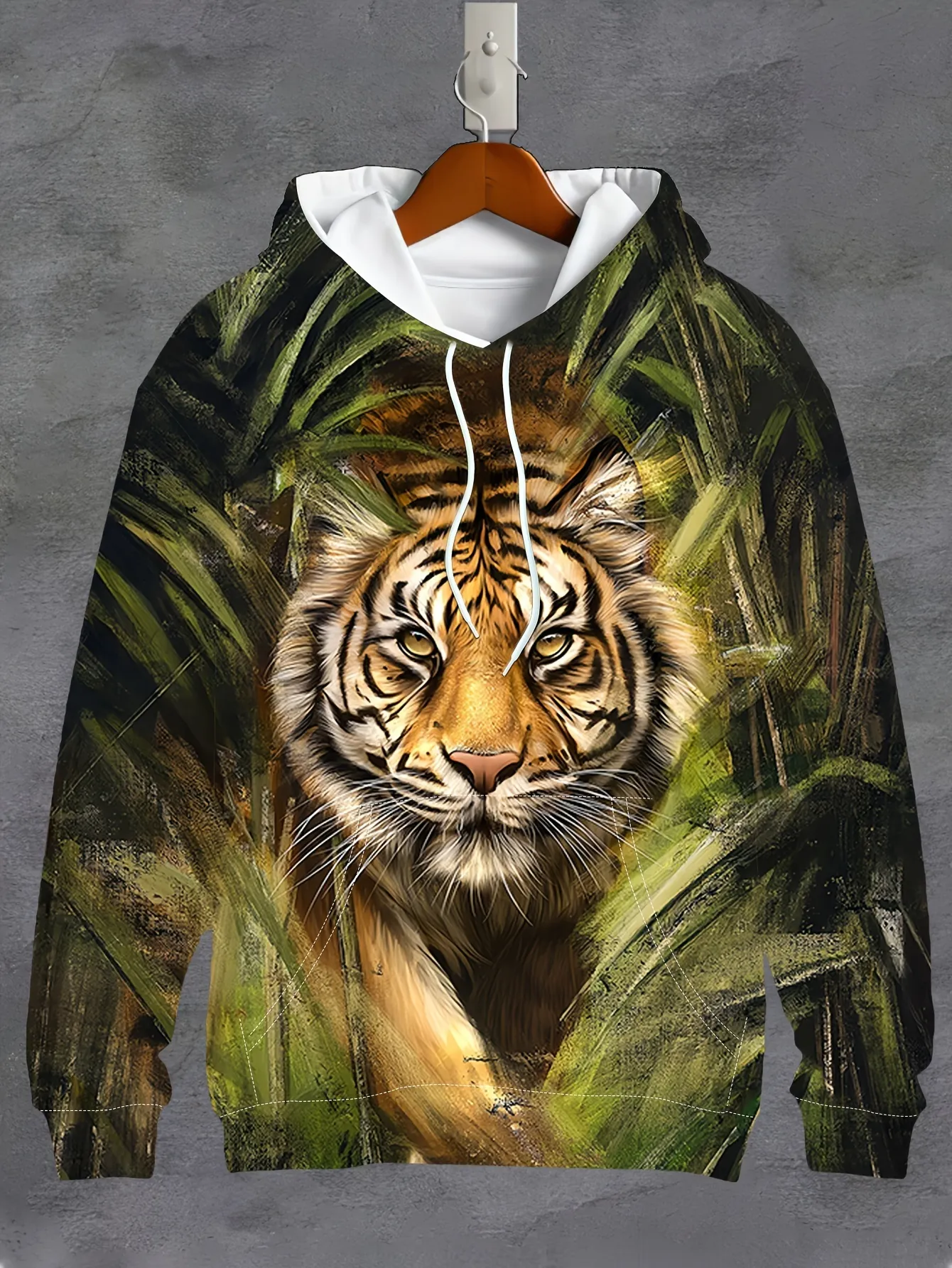 3D Tiger In The Wild Hoodie: Premium Quality Sweatshirt with Kangaroo Pouch Shop Now!