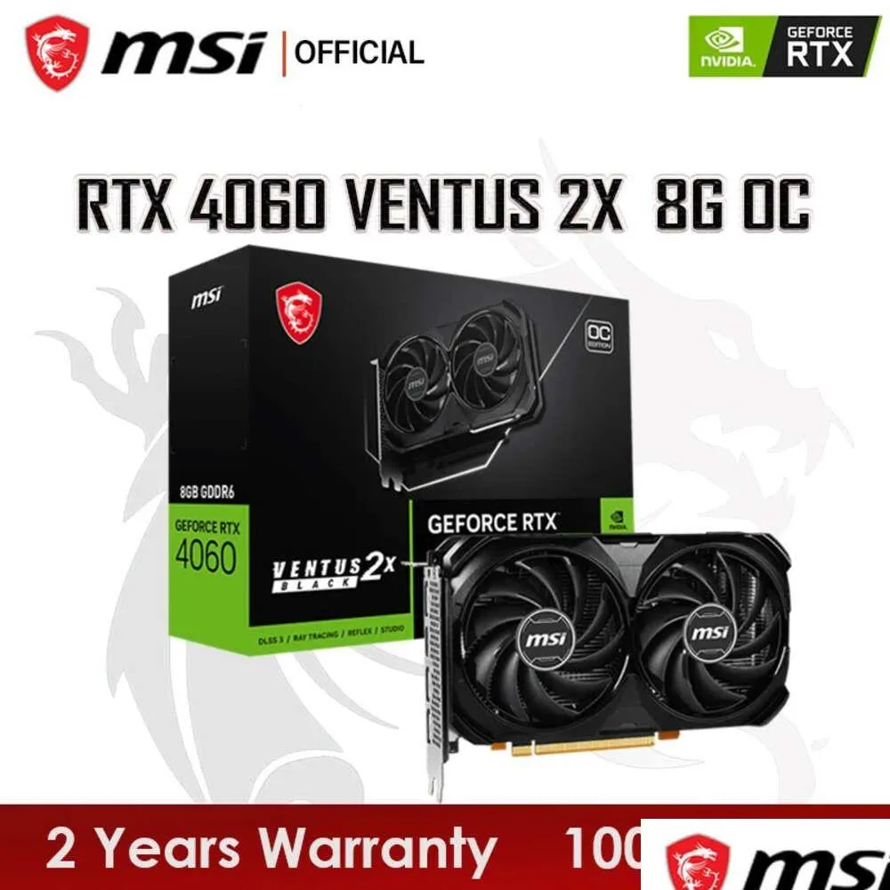 New MSI RTX 4060 Ventus 2X Black 8GB nvidia graphics cards with 