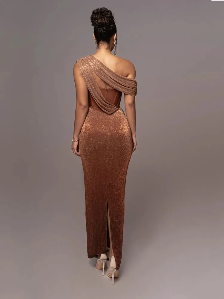 knee length dresses for ladies Camielle Brown Maxi Dress - US 6 main image 1