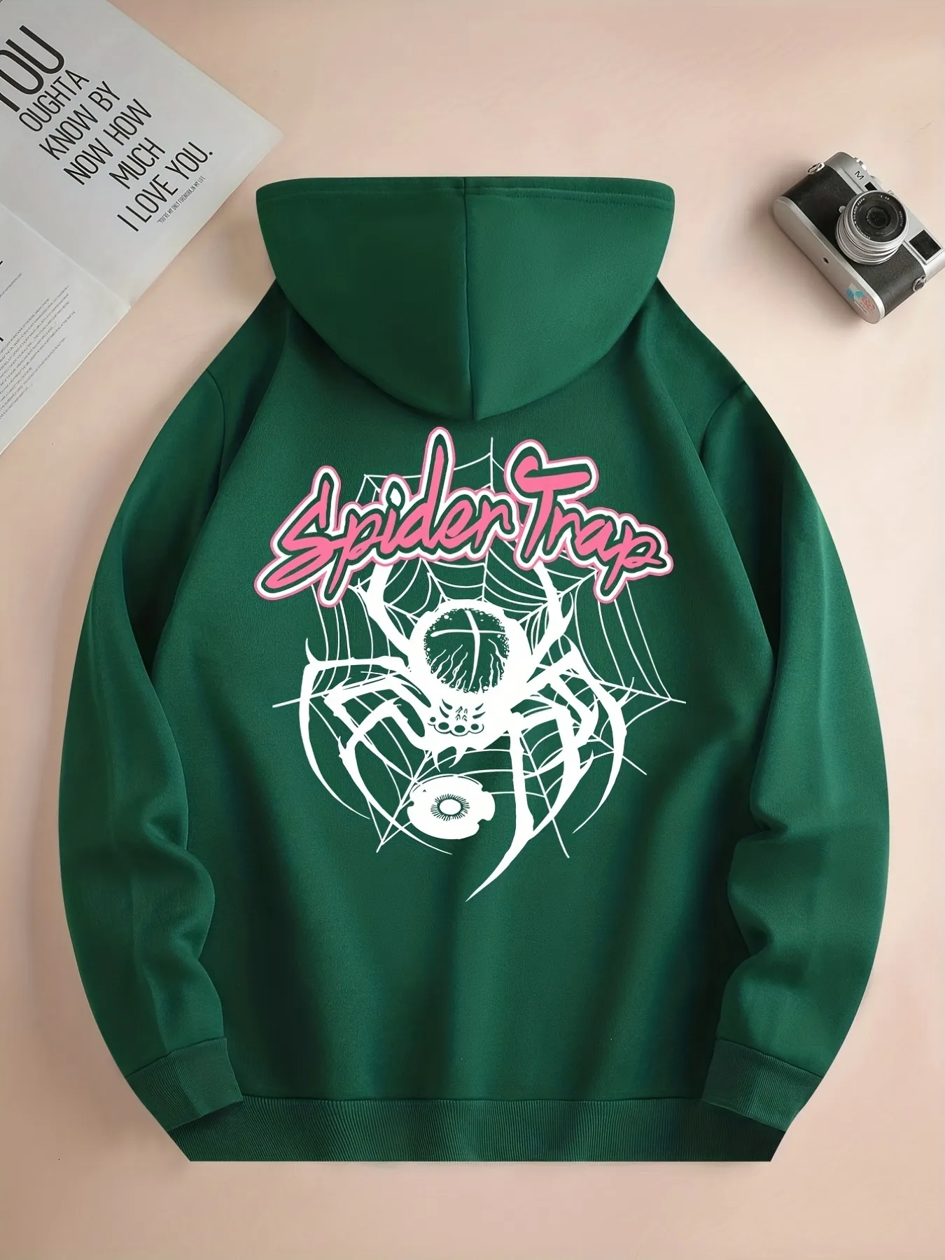 Spider Trap Graphic Hoodie - Cool Pullover Sweatshirt for Men