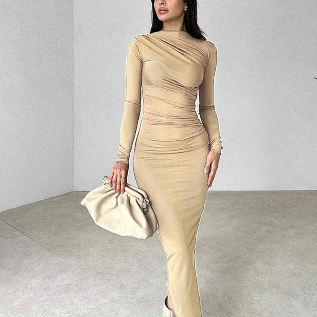 Spring/Summer Womens Tight Dress 2024 Elegant Long Sleeve Solid Robe Vest  Fashion Party Evening Dress 240904 From Domainstore, $16.53 | DHgate.Com