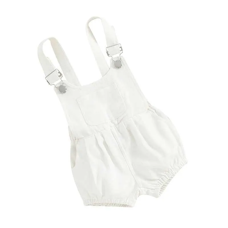 Cotton Denim White Denim Shorts Overalls Summer Infant White Denim