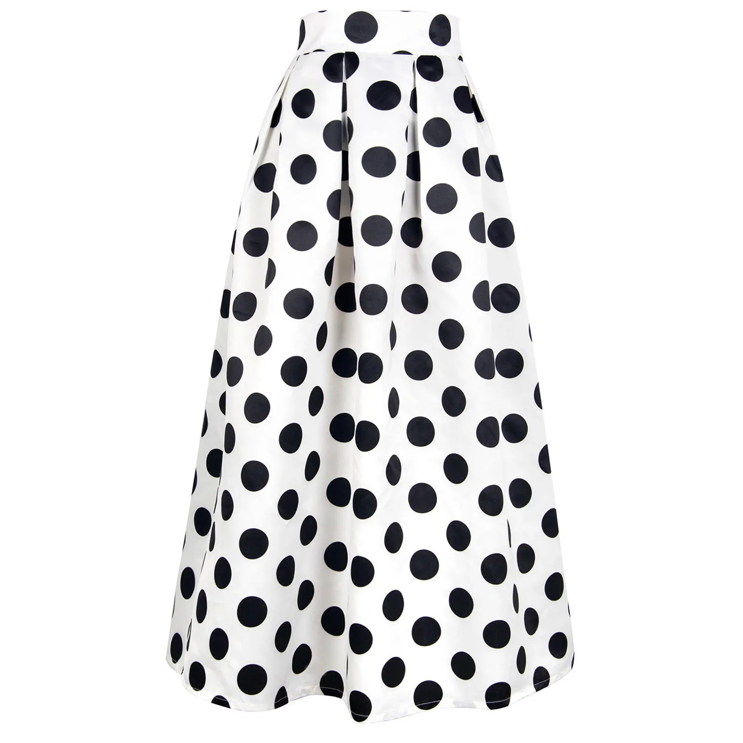 Lock And Love Women's High Waist Polka Dot Pleated Midi Skirt - Elastic Waist With Pockets - View #8