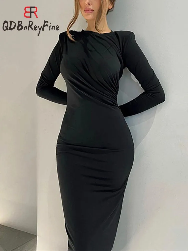 long sleeve skinny mini dress Fashion V-neck Long-sleeved Button-down Slit Slim-fit Mini Dress  roschic