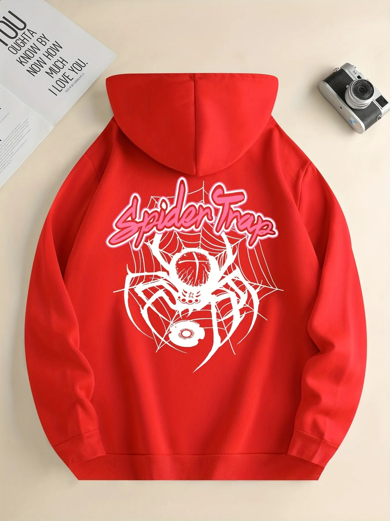 Spider Trap Graphic Hoodie - Cool Pullover Sweatshirt for Men