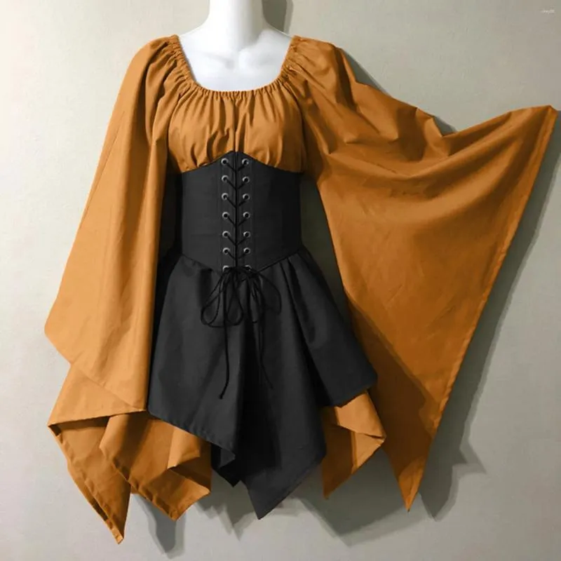 Womens Medieval Renaissance Dress - Irish Costume, Trumpet Sleeves, Corset  Style, Halloween Maxi Gown, Casual Shirt Dress from Dhgate Basic & Casual  Dresses - price 28.22