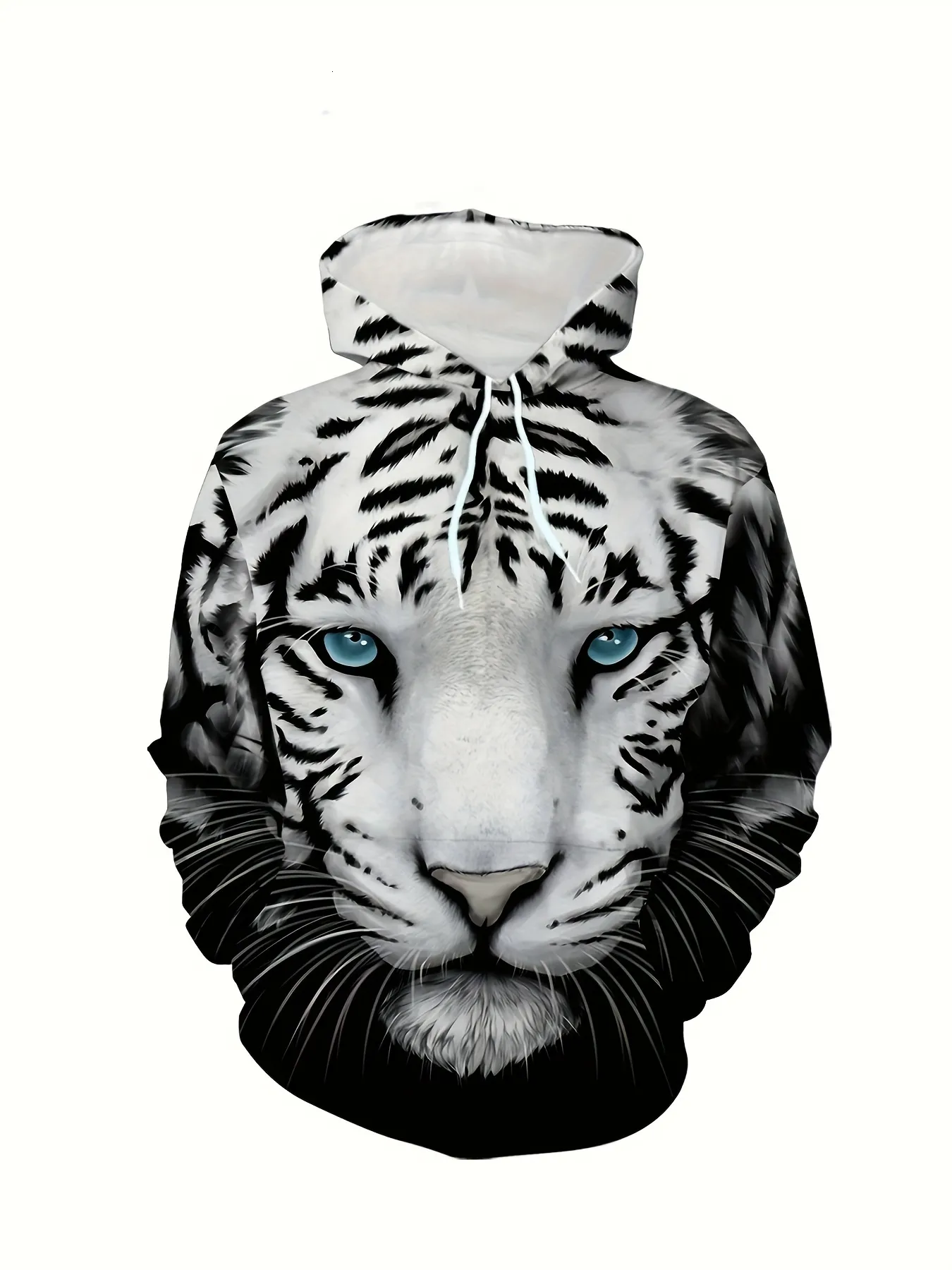 Men s 3D Tiger Print Hoodies Casual Sportswear with Kangaroo Pocket Perfect for Outdoor Activities Autumn