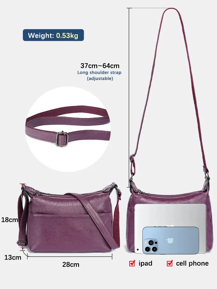 Save Big on Bulk Black Leather Messenger Bag Women's Ladies Leather  Messenger Bag Purple Crossbody, Elegant Leather Shoulder Bag For Women  Best