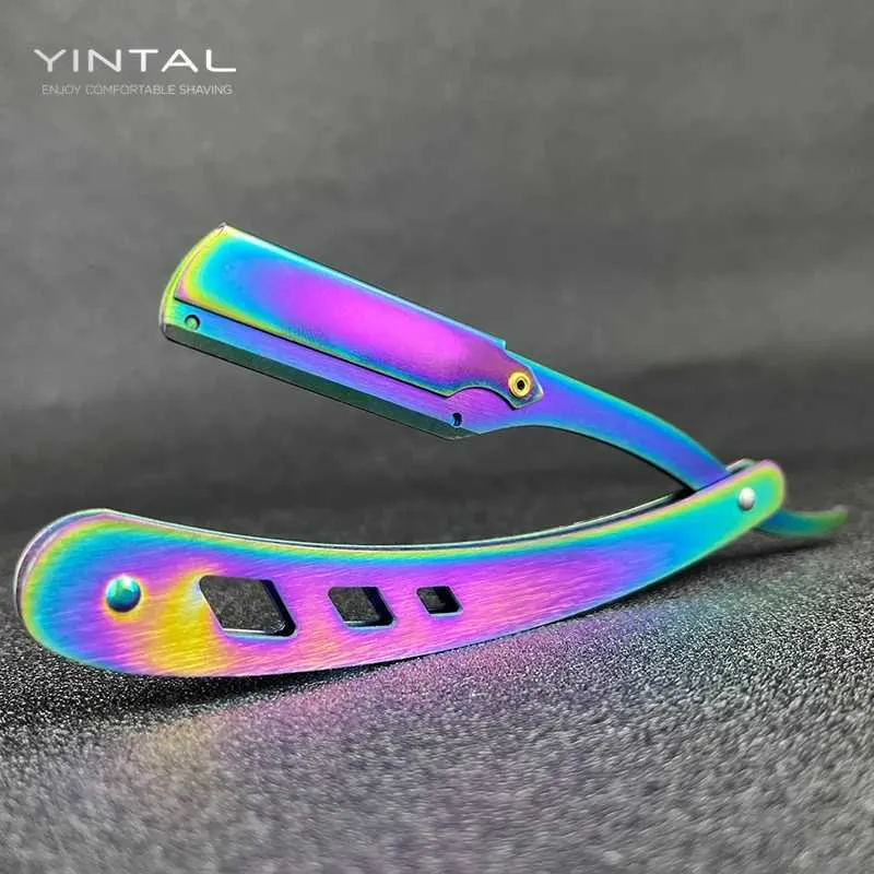 Rainbow Barber Razor Holder - Men's Shaving Razor Handle, Folding ...