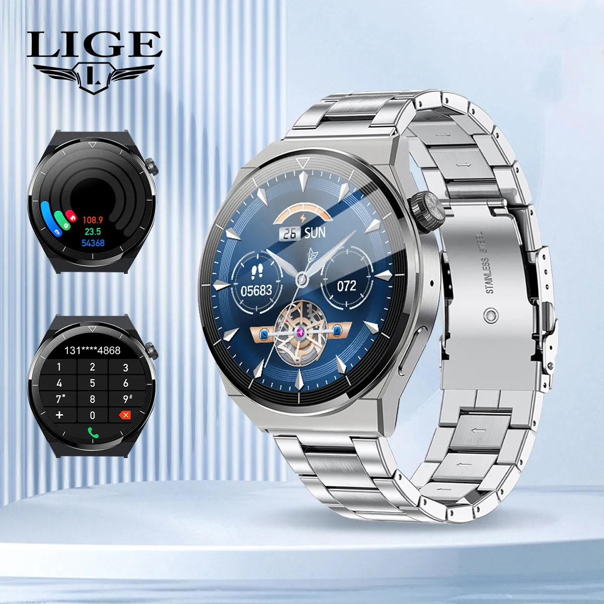 LIGE スマート スポーツ ウォッチ 防水ステップ心拍数モニター 