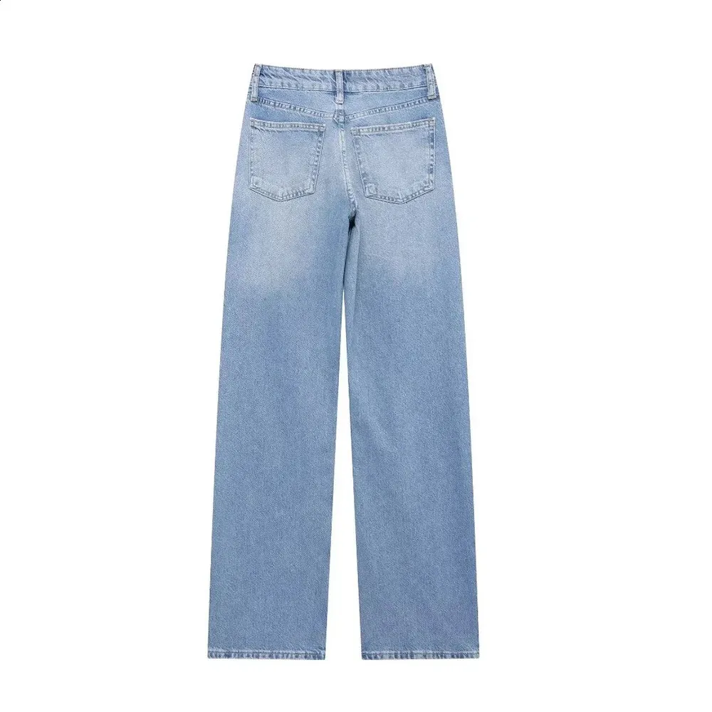 DHgate.com:Womens High Waist Wide Leg Denim Jeans with