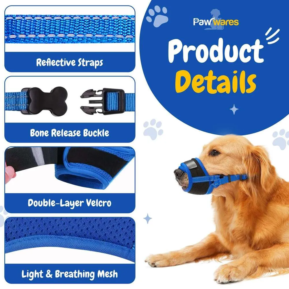 Dog Muzzle Soft Mesh Face Mask For Puppy Small Medium Large Breed Sized And Anti Biting Barking Prevent Chewing, Air Mesh Drinkable