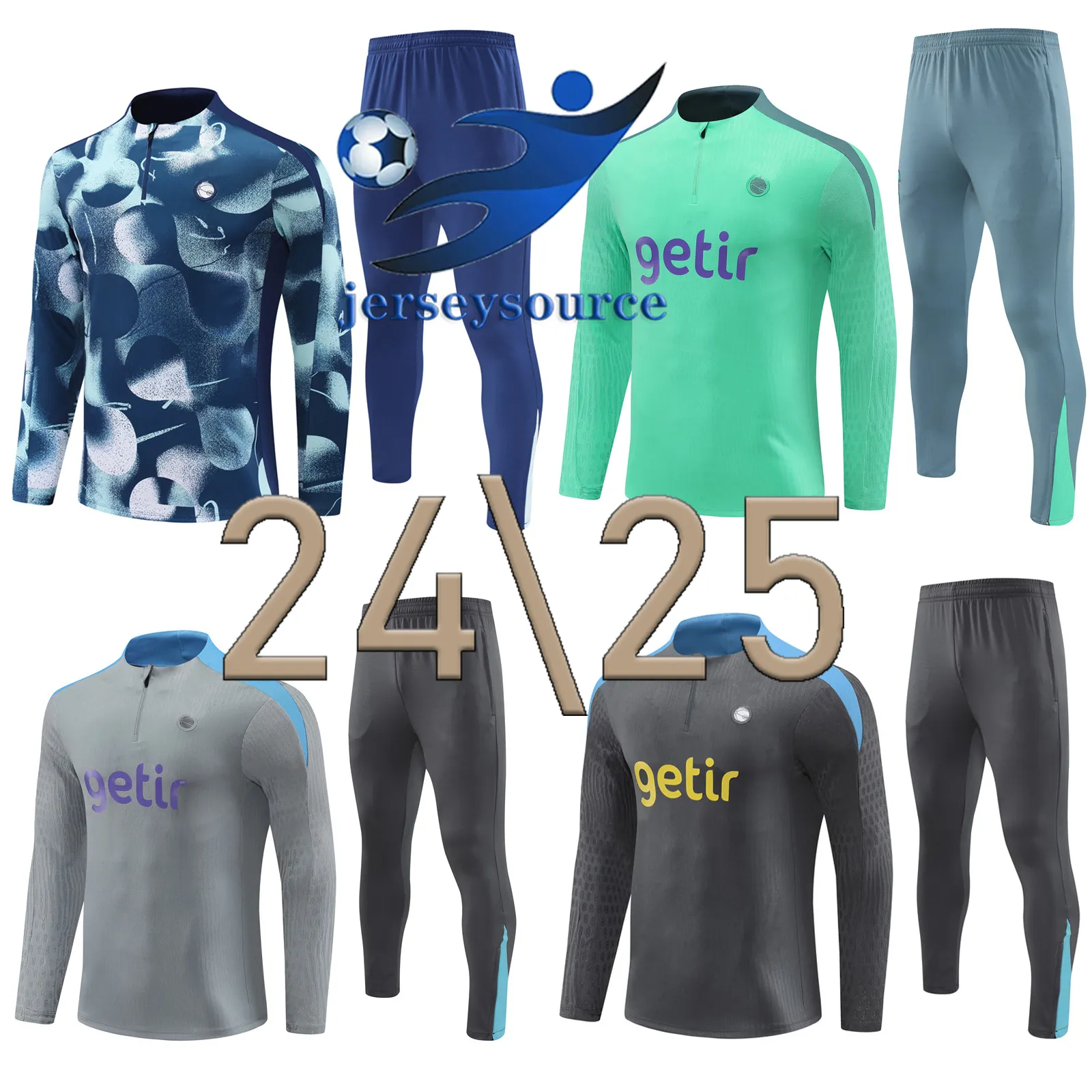 24 25 hot spurs soccer tracksuit SET training suit 2024 2025 TOTTENHAMH Long sleeve KANE tracksuit football jacket chandal futbol adult and kids