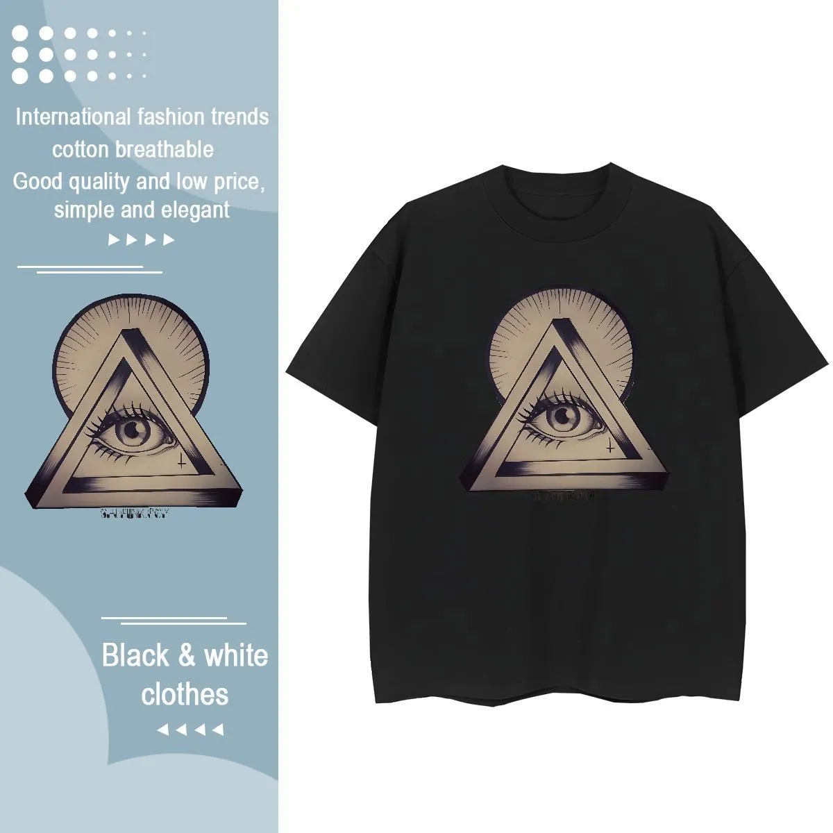 Camiseta De Manga Corta De Mujeres Para Mujeres 230 G De Algodón Puro,  Suave Cómodo, Diseño Del Ojo Del Diablo De 16,54 € | DHgate, image size:1200x1200