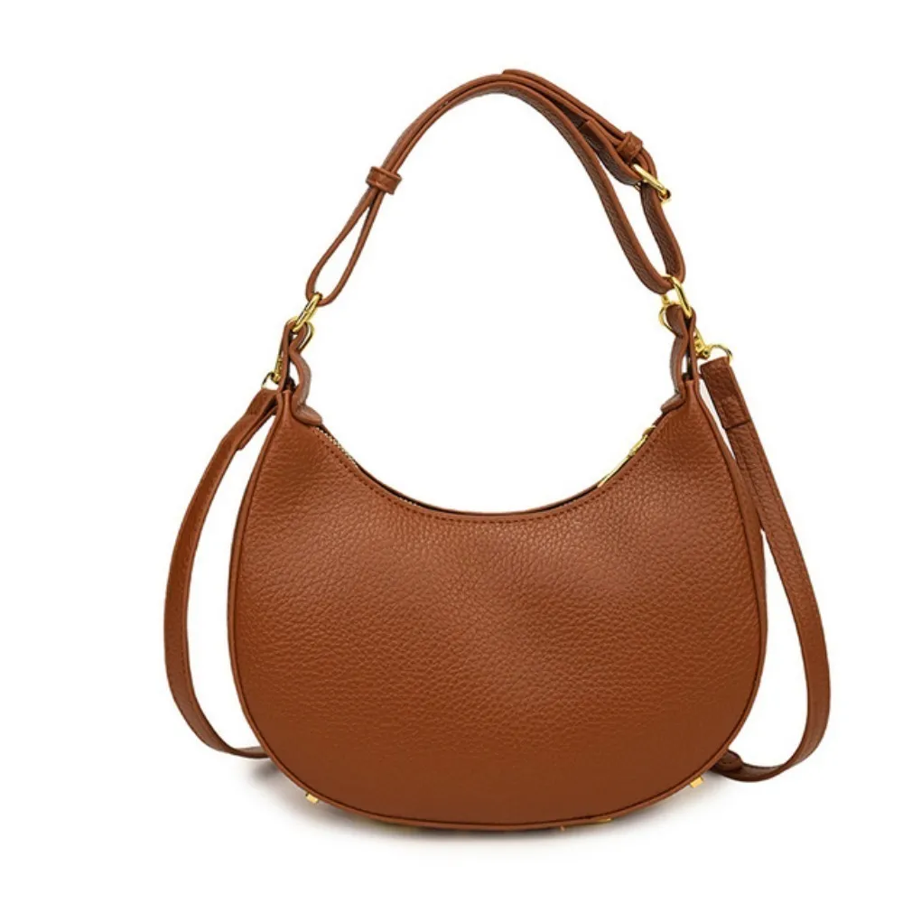 Luxury Womens Half Moon Hobo Bag - Designer Crossbody