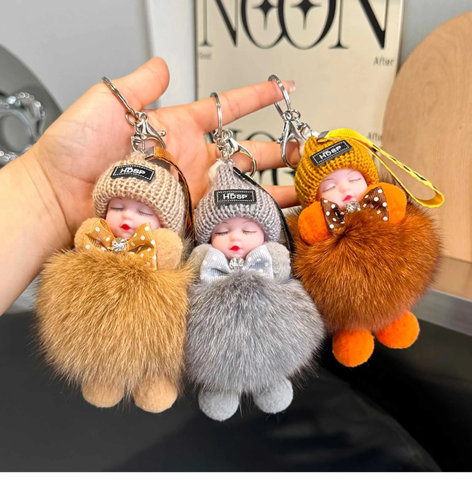 Keychains Lanyards Luxury Real Fox Fur Baby Doll... From 