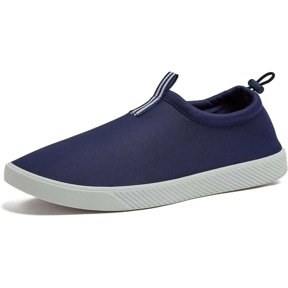 Men s Quick Dry Neoprene Slip On Aqua water shoes aqua shoes with Drainage Holes Ideal for Beach Pool River Navy Blue Black Sizes 7 15