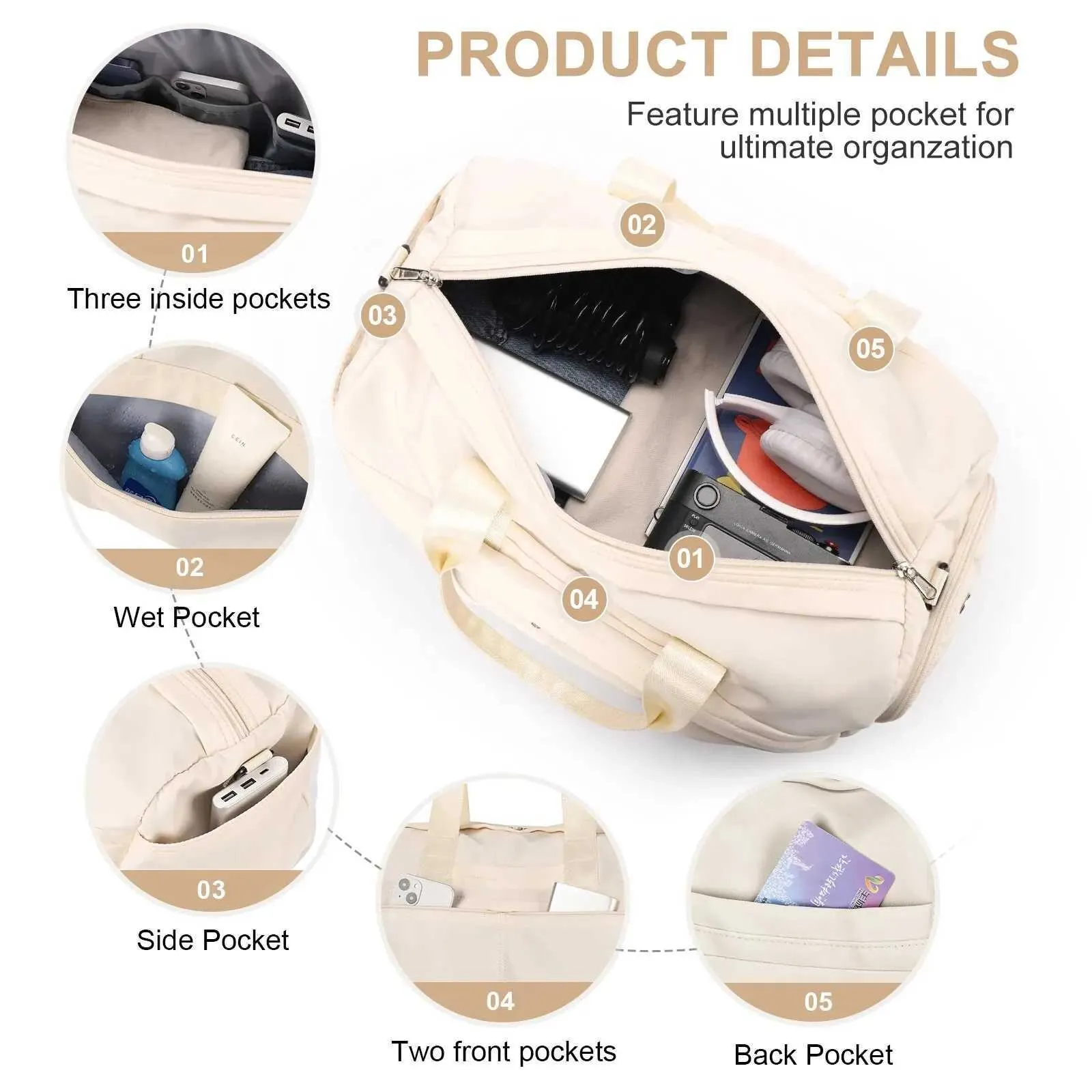 Smasrob Small Gym Bag With Yoga Mat Holder, Wet Pocket