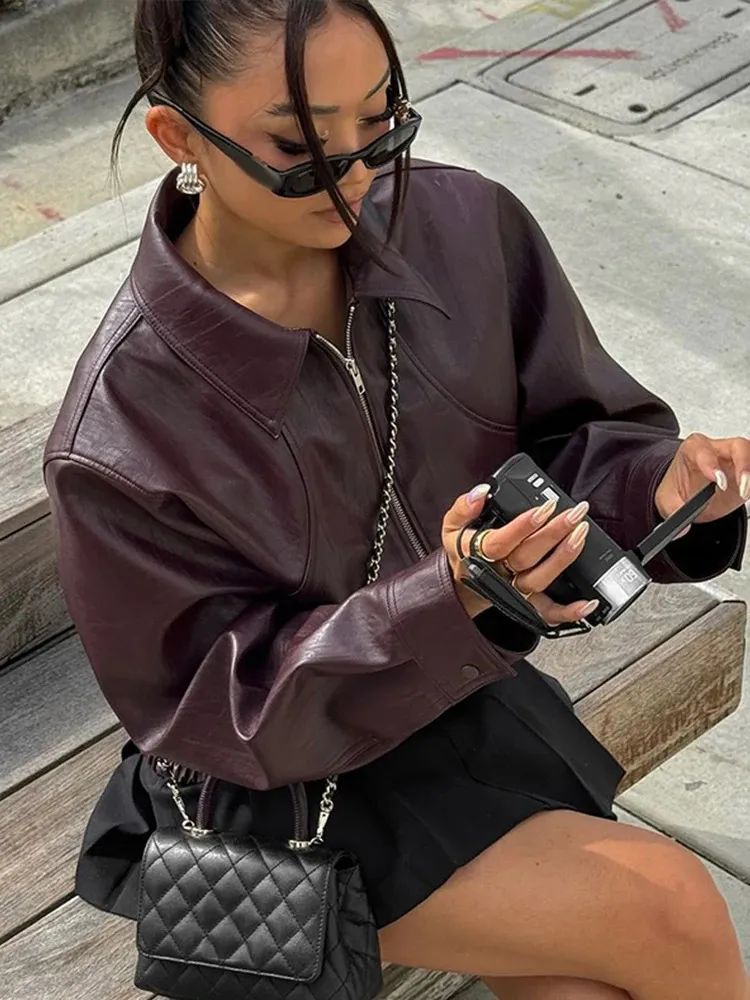 Retro Chic Womens Leather Bomber Brown Leather Jacket Womens Retro Chic Womens Leather Bomber Brown Leather Jacket Womens