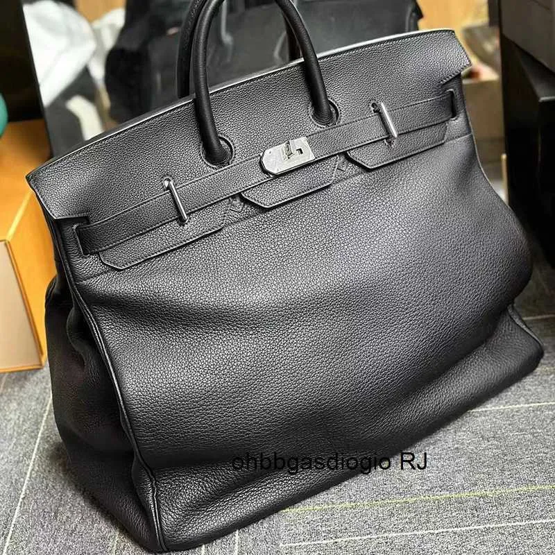 Genuine Leather Travel Tote Bag for Men Women Large Capacity