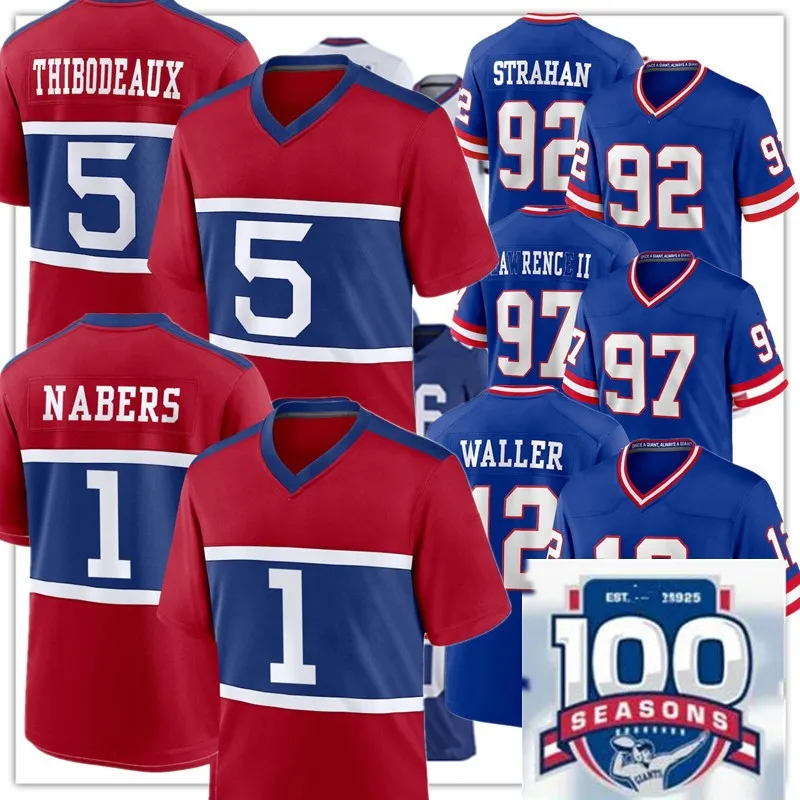 NY Giants Football Jersey Thibodeaux, Nabers, Burns, Thomas