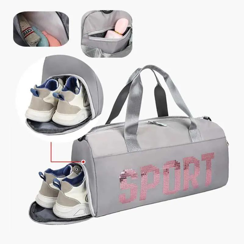 Waterproof Sports Gym Bag with Shoe Compartment - Large Travel Duffle ...
