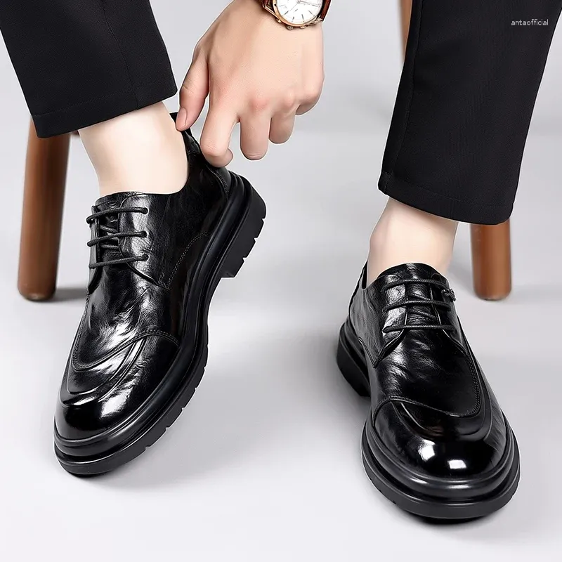 Men's Genuine Leather Oxford Dress Shoes Lace-Up Business Formal Round Toe  Spring Autumn from Dhgate Dress Shoes - price 83.35