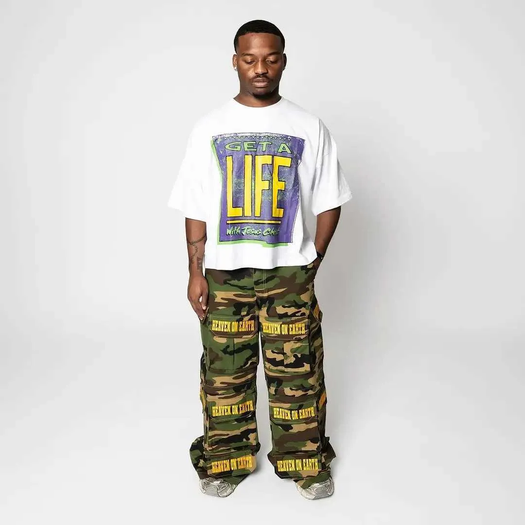 Harajuku Camouflage Mens Overalls Loose Fit Y2K Straight