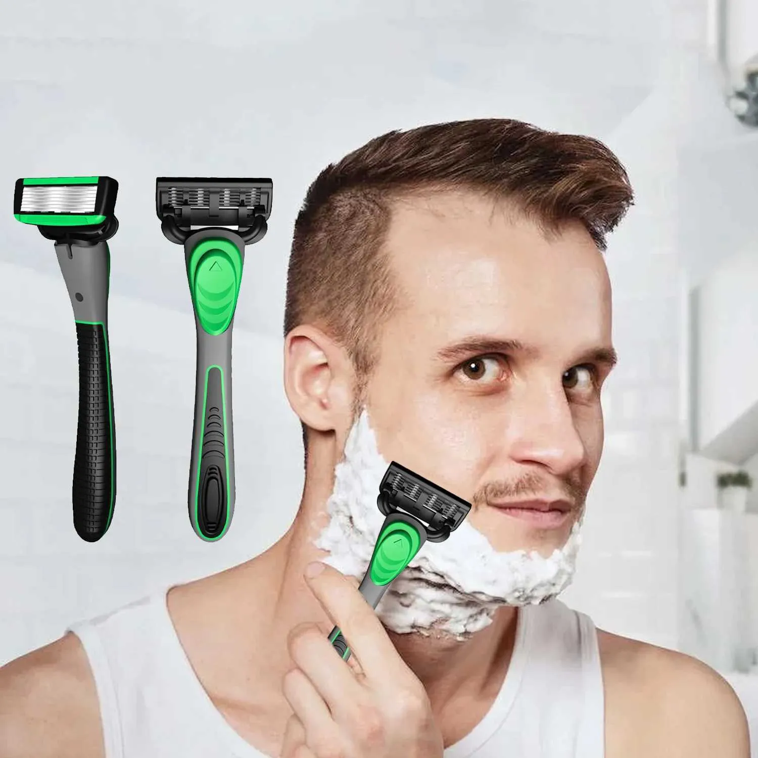 Premium 7-Blade Razor for Men - Smooth Shave, Skin-Friendly Blades ...
