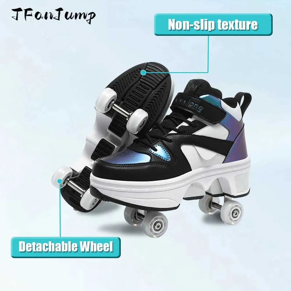 Zapatos Con Ruedas Roller Skate Shoes For Men And Women, Double