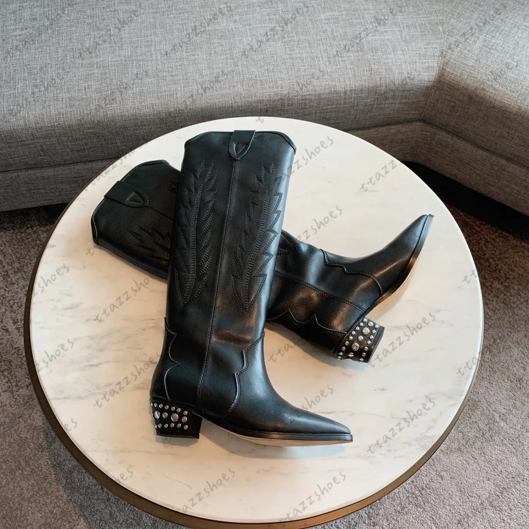 Isabel Designer Genuine Leather Denvee Marant Knee High Western Boots Paris Fashion Knee High Tall Womens Shoes With Real Photos From Factory Ttazzshoes Bulk 17.23 DHgate.Com