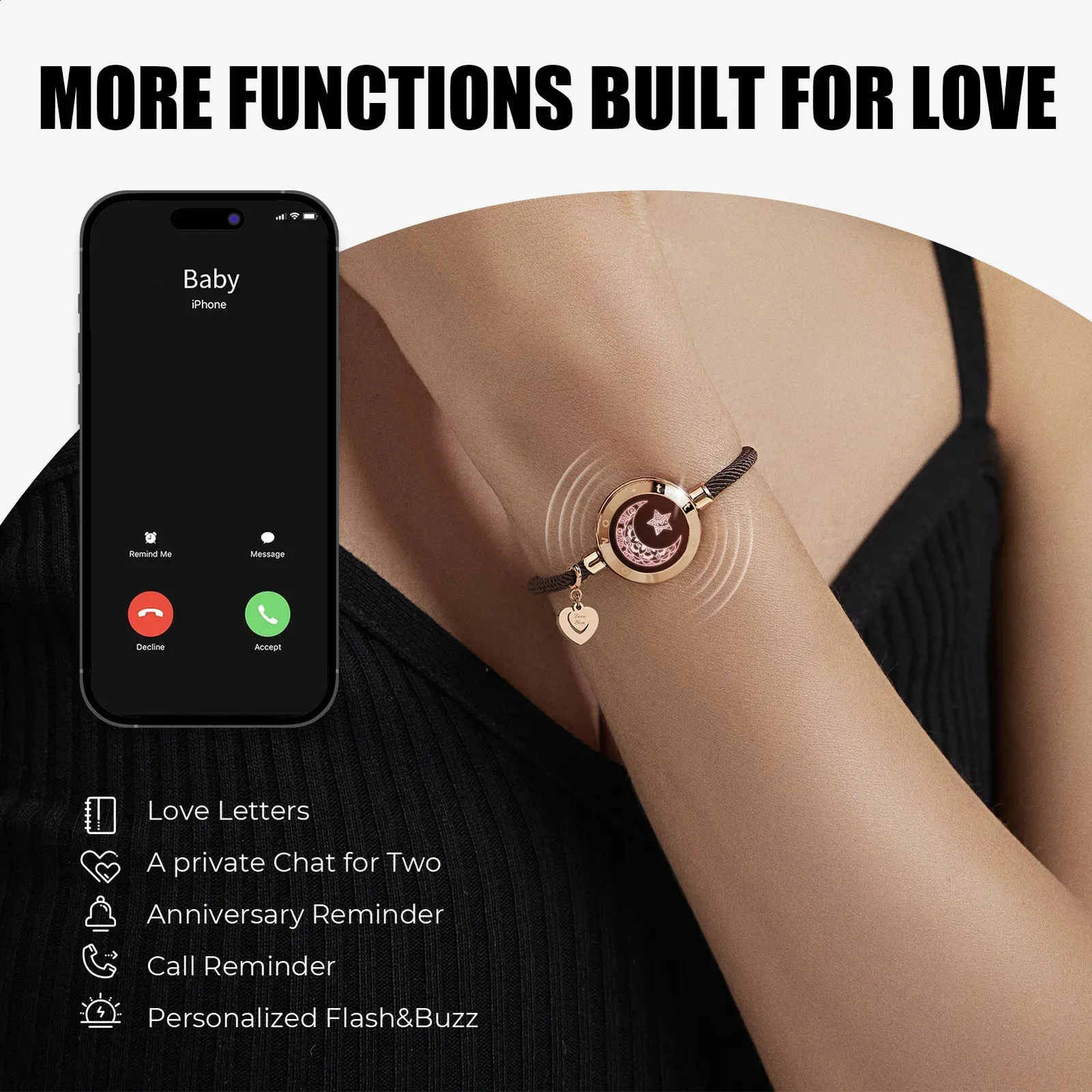 bracelet vibration couple Couple Bracelet Long Distance Touch Love Vibration