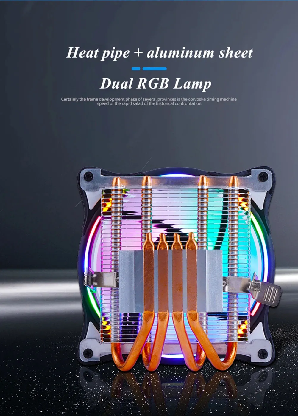 240906 CPU Cooler 4 Heatpipes 120mm RGB PWM Fan Low Profile Radiator ...