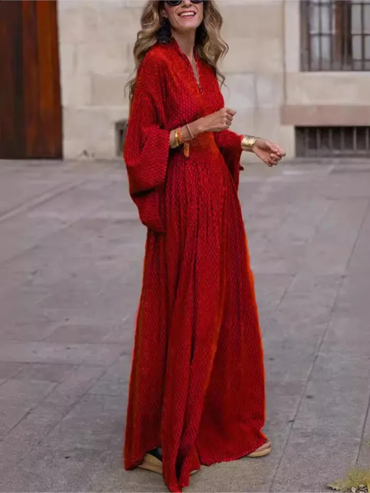 fitted lace wedding dress Odana's | Garnet Red Wrap Maxi Dress