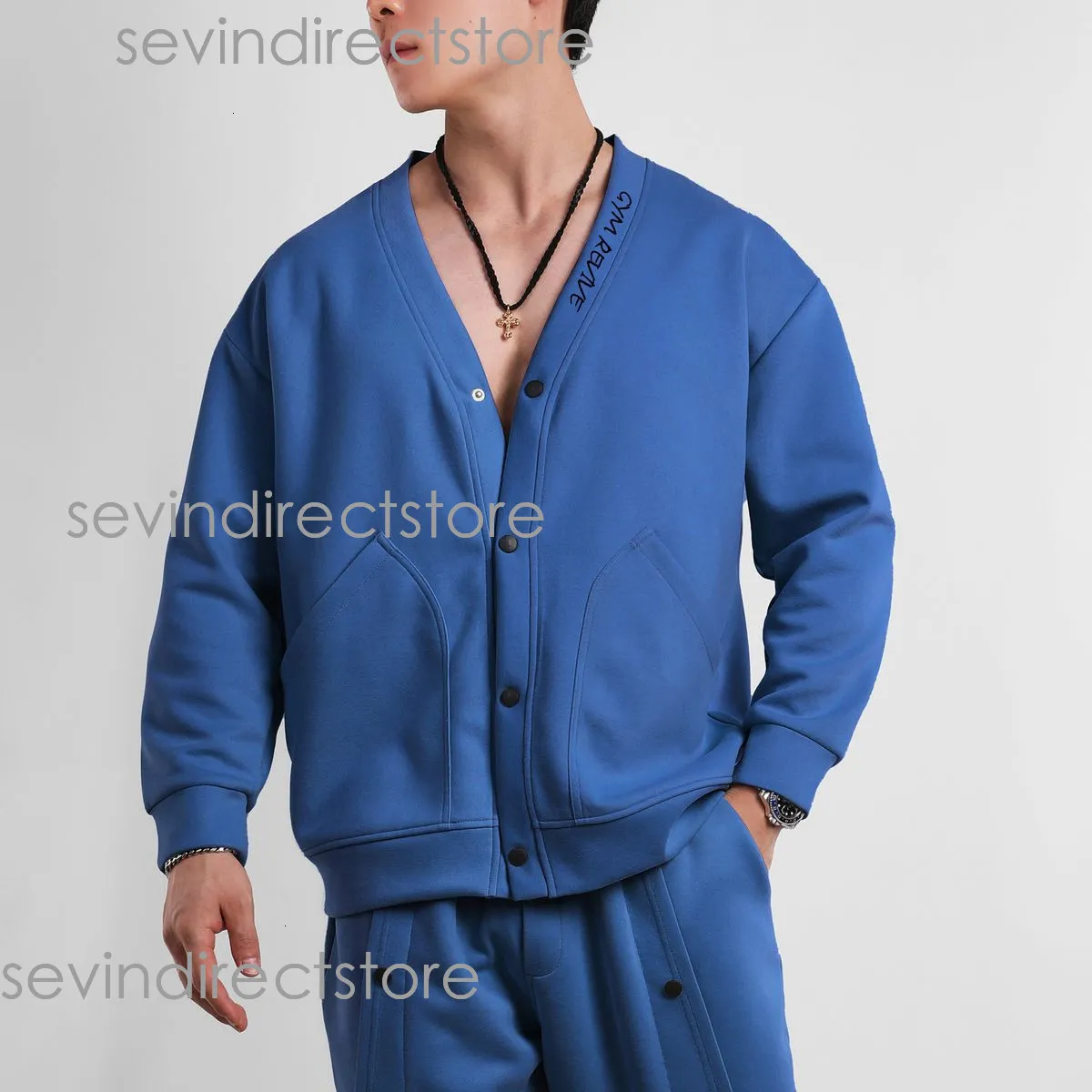 Effen lente- en herfst T-shirt met lange mouwen, ronde hals, trendy koppeloutfit, losse samenstelling, Chinees katoen_voghion.com