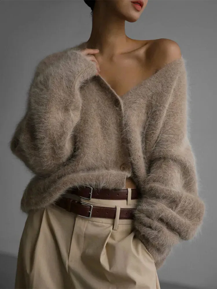 【人気投票 1~37位】ハイブランド人気ランキング！ Chic Women's clothes cardigan V-Neck Knitted Mohair ニット+セーター