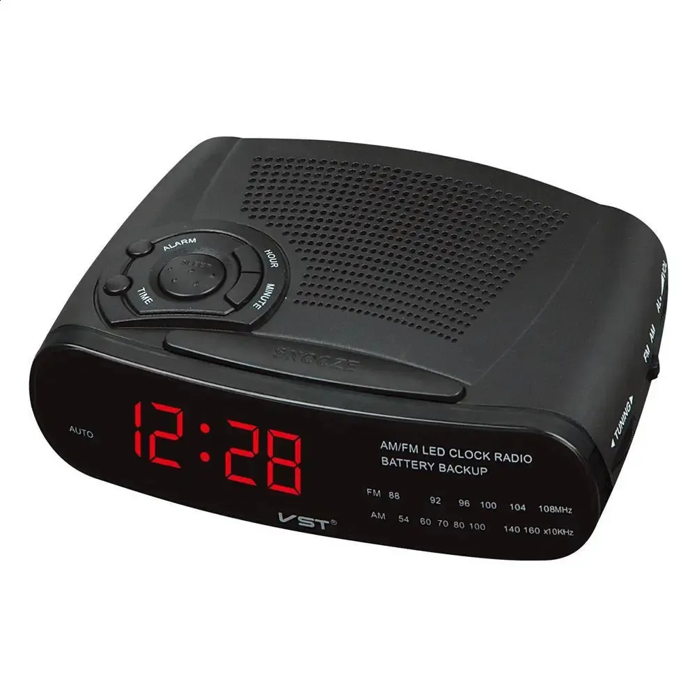FM AM Radio LED Display Clock Electronic Desktop Alarm Clock Digital Desk Radio Gift Home Office Supplies EU Plug Selling 240828