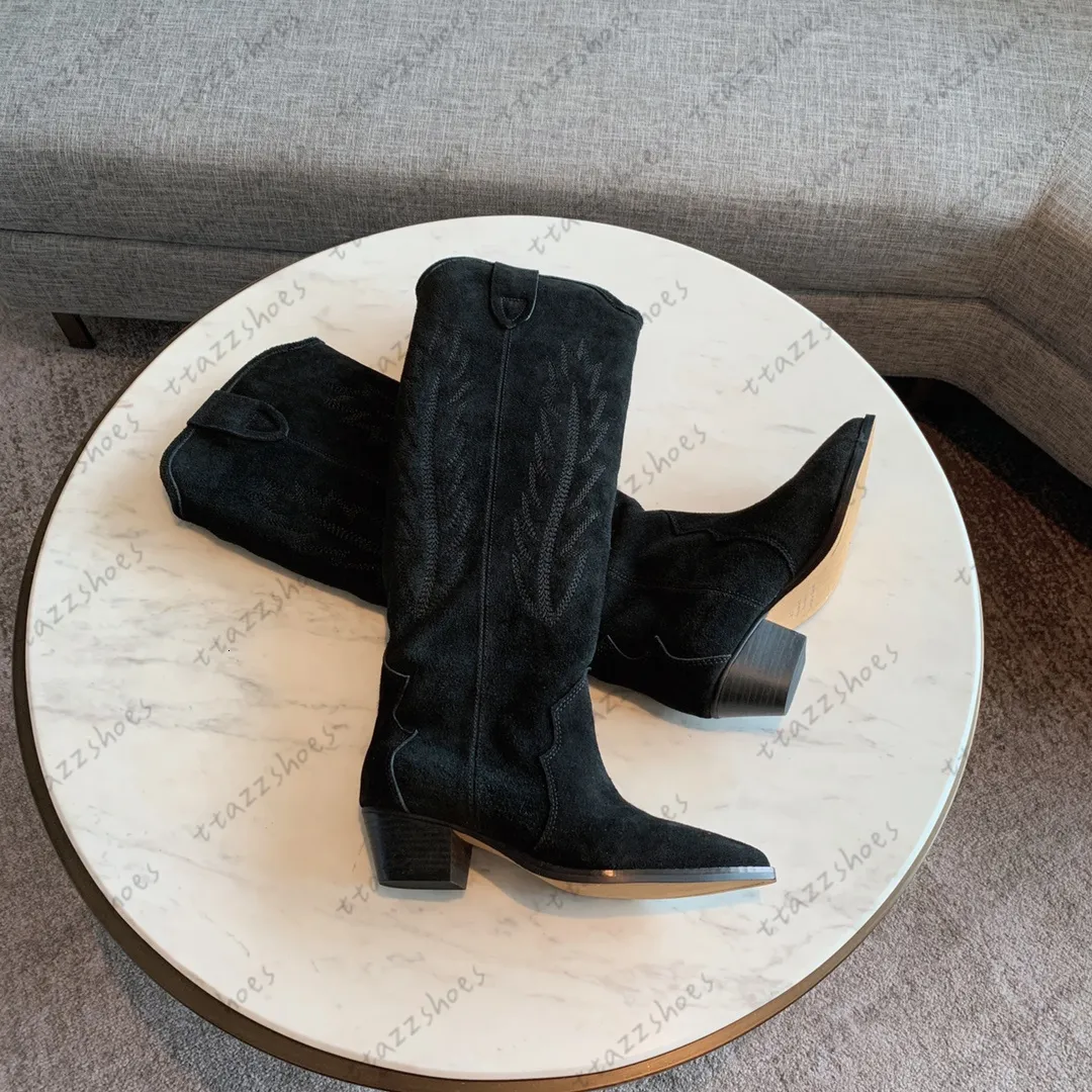 Isabel marant denzy embroidered suede knee boots hotsell
