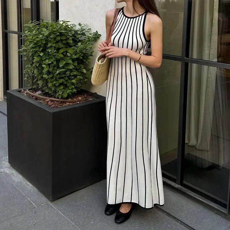 black and white vertical striped dress Amazon.com: Womens Black White Vertical Striped Knitted Maxi Dress Long Sleeve Bodycon Dresses c S : Clothing, Shoes & Jewelry