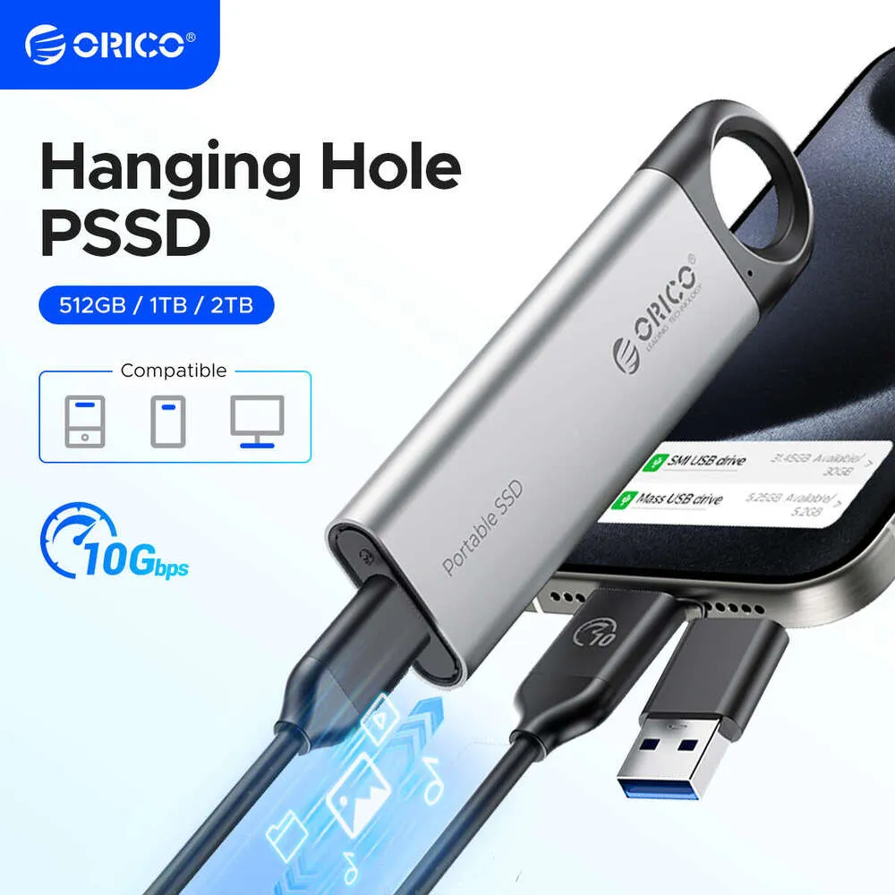 ORICO ポータブルSSD USB-C 5.2インチ2TB Amazon | ORICO 2 TB 外付けSSD 最大1050 MB/秒、2 in 1 USB C & A