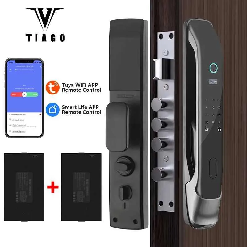 Smart Fingerprint Door Lock with TUYA App Control - Automatic, Digital ...