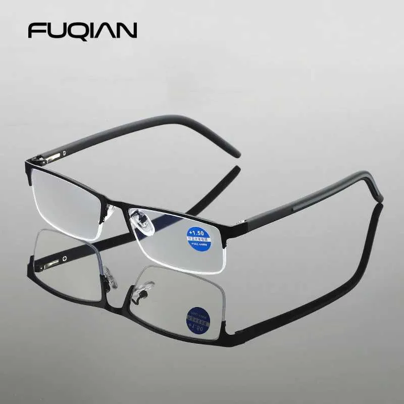 Half Frame Glasses KOOSUFA Half Metal Moon Reading Glasses Spring