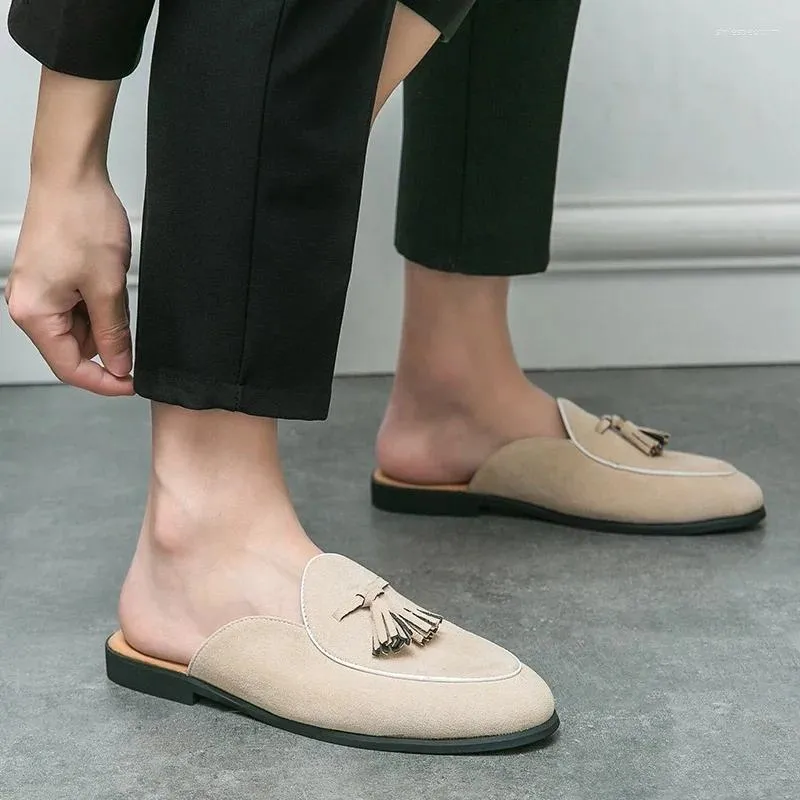 Casual Mens Slip-On Mule Shoes with Split Leather Upper and  display picture 1