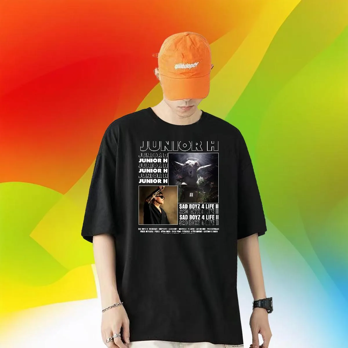 Men\u0026#039;s Black Oversized O Neck Short Sleeve Cotton shirt with t shirt -  Fashion Brand Sport Brand, 230g Junior