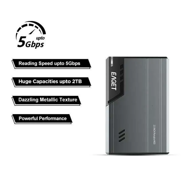 Eaget External 2.5 Portable Hard Drive HDD 500GB 1TB USB3.0 for Desktop PC Laptops Gaming Consoles TV PS5