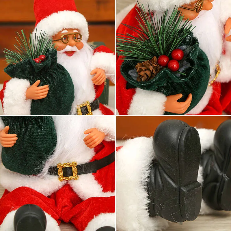 Figurines du Père Noël, Figurine du Père Noël debout de 20,3 cm, Décoration d'ornement