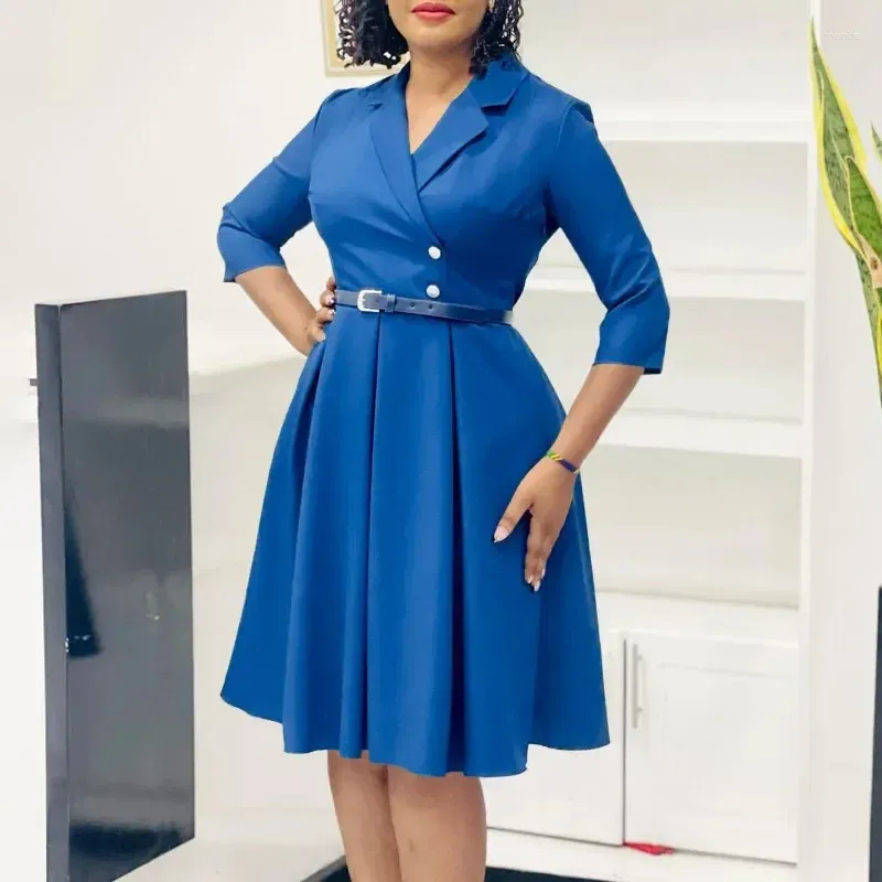 CHICLINE★Serin Tailored Collar Flare Belt Dress★ DHgate.com:Elegant A-Line Dress: 3/4 Sleeve, Belted Waist