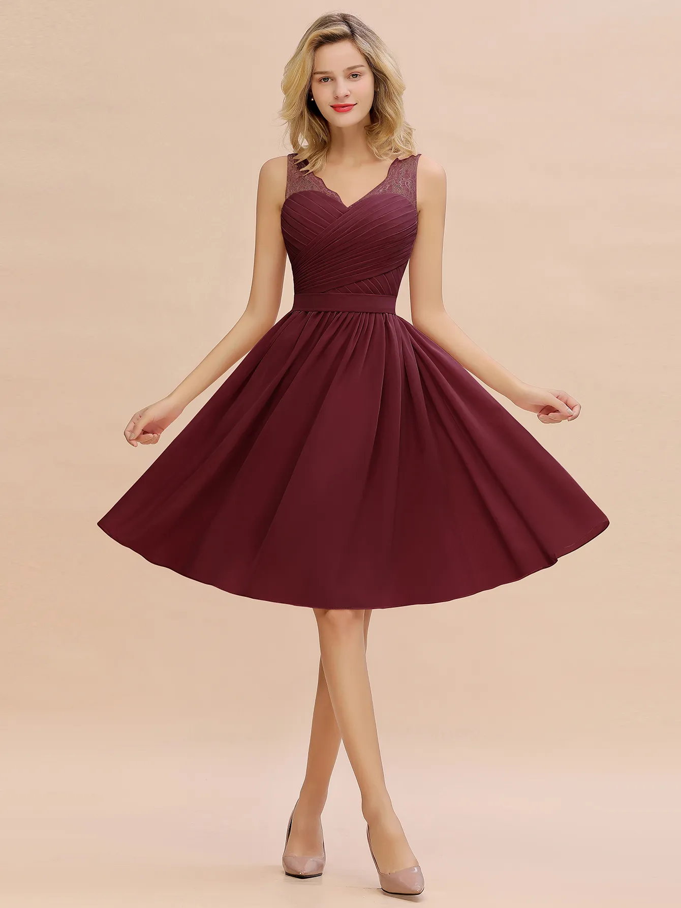 white prom dress with gold detail Child Matte Maroon Graduation Cap & Gown main image 0