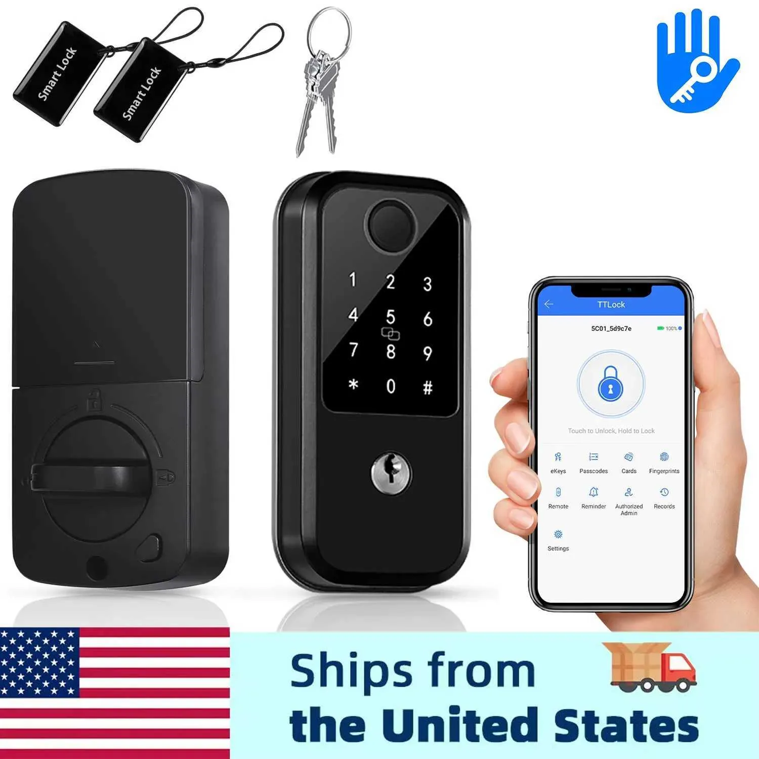 Curated visual reference: Gallery Detail: Keyless Entry Smart Door Lock With Code And App Control