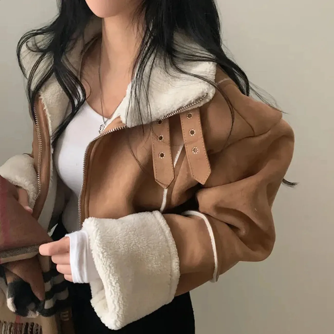Manteau Long Femme Patchwork Imperméable Avec Capuche - Style Casual Hiver - Noir - 3
